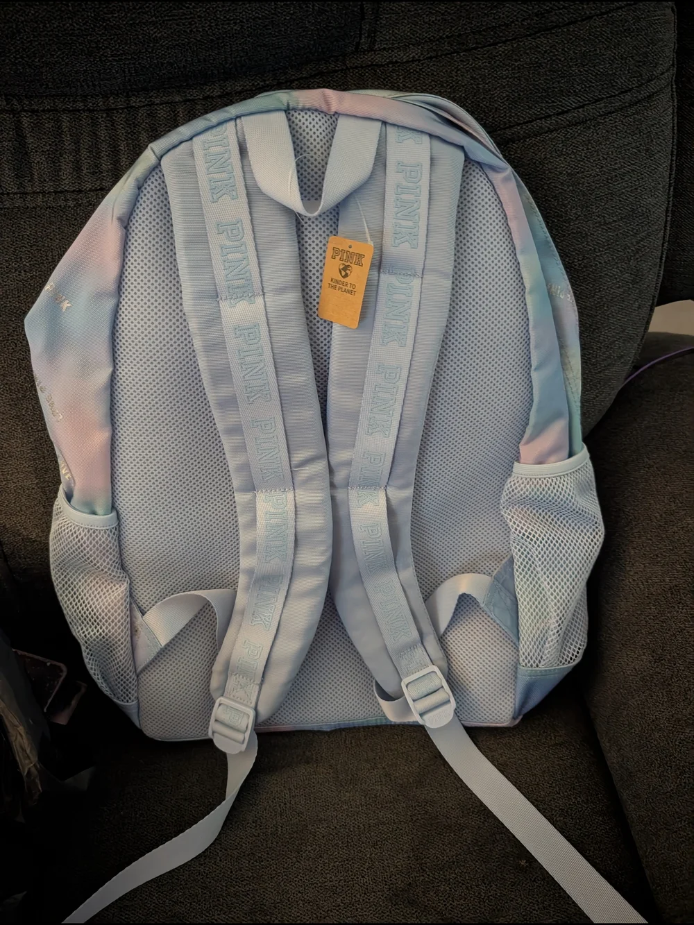 PINK Victoria's Secret Pastel Tie-Dye Backpack - Blue & Pink